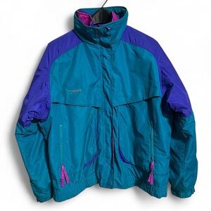 Columbia Vintage Y2K Powder Keg  3/1 Reversible Teal Blue Purple Pink Ski Jacket